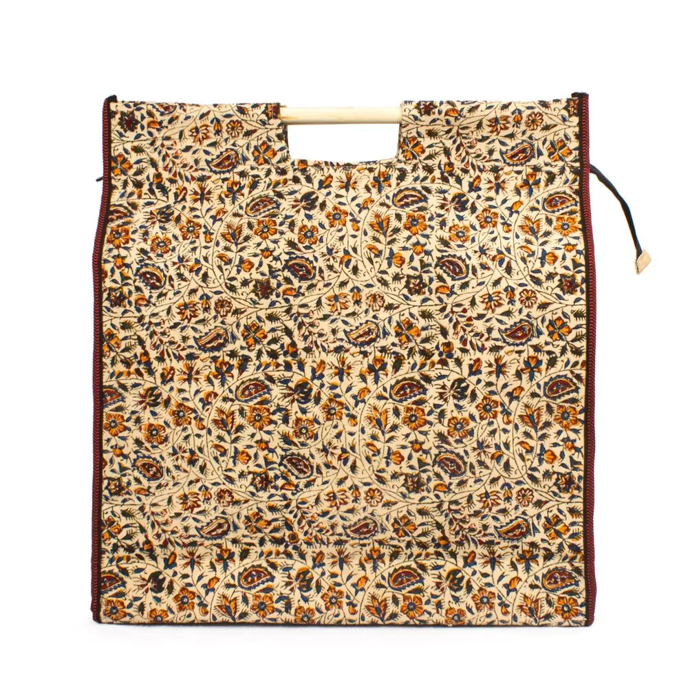 ساک قلمکار 50×40 سانتیمتری دسته چوبی