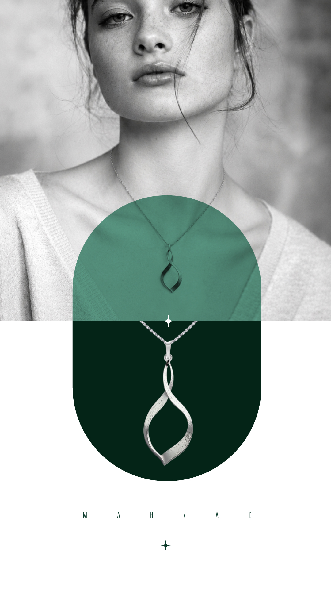 گردنبند نقره زنانه ماهزاد