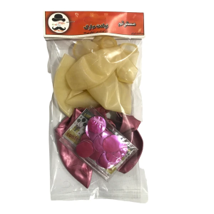 بادکنک مسترتم طرح کروم شیشه ای پولک دار پلاس بسته 10 عددی